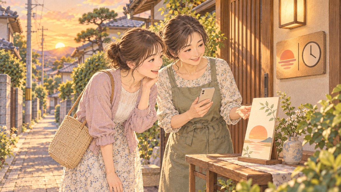 Canvaテンプレート｜作った画像を、玄関先にひと晩だけ出すように、ストーリーズへ載せるイメージ