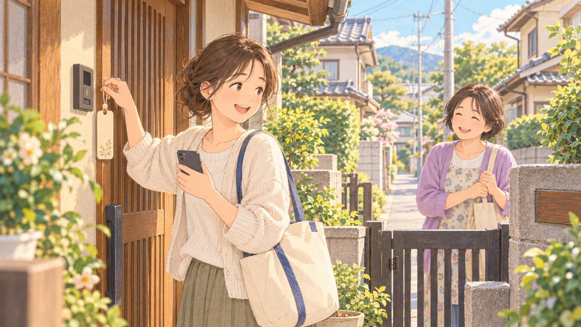 インスタの通知｜玄関に札をかけて、しばらく呼び鈴をお休みするイメージ